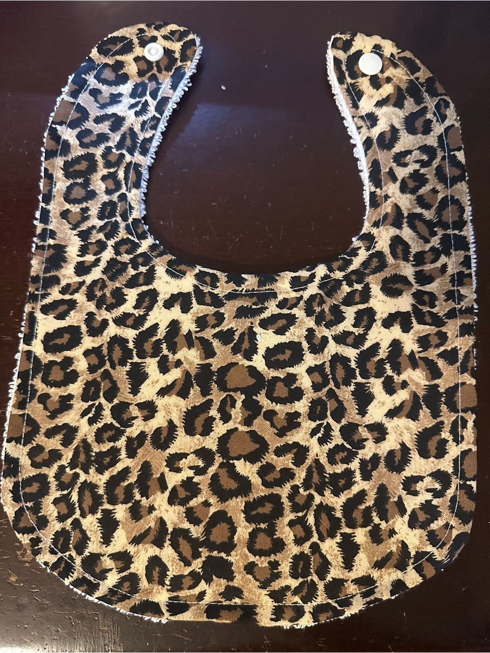 Handmade Cheetah Print bib
